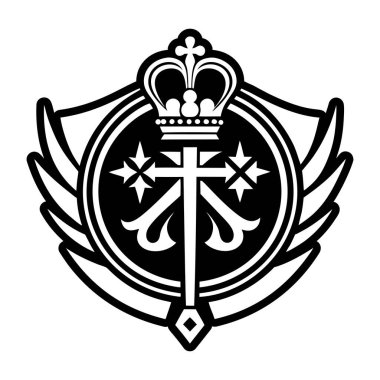 İngiltere tacını taşıyan bir arma, Birleşik Krallık. İngiltere, İngiltere, İngiltere. Vektör çizimi. Beyaz arka planda izole edilmiş. Heraldi amblemi