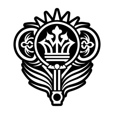 Bir çiçek tasarımının izole edilmiş tacı. vektör illüstrasyonu