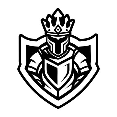 Knight ile kalkan. Vektör çizim