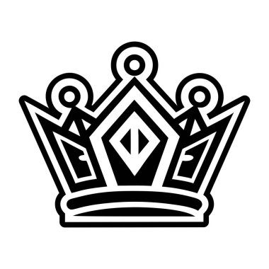 Taç ikonu. Web için taç vektör sembolünün özet çizimi