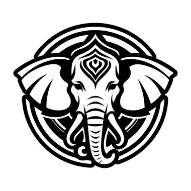 Dövmeli bir fil, vektör çizimi