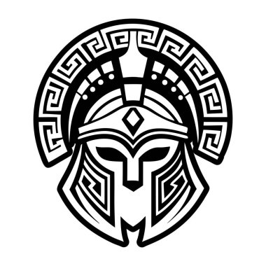 Antik Yunan savaşçı miğferinin vektör çizimi.