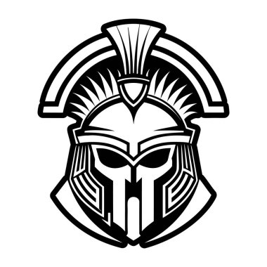 Savaşçı miğferi, kılıçlı ve kalkanlı, logolu.