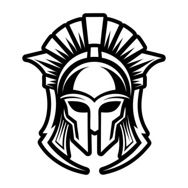 Miğfer ve kalkan ikonu. siyah renk tasarımı. Vektör çizimi. beyaz arkaplanda izole edilmiş