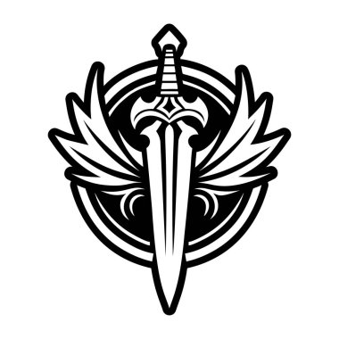 kılıç logosu tasarım şablonu vektörü