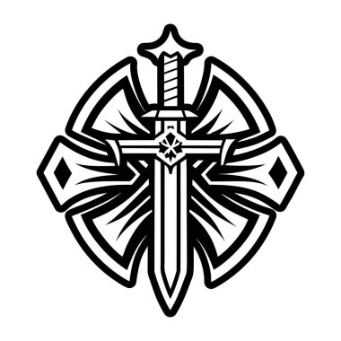 kılıç simgesi, vektör illüstrasyonu