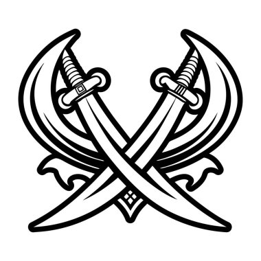 vektör kılıçları ve kılıçları çapraz