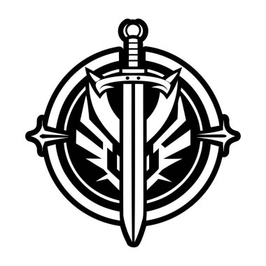 Kılıçlı kılıç ve kalkan, vektör çizimi