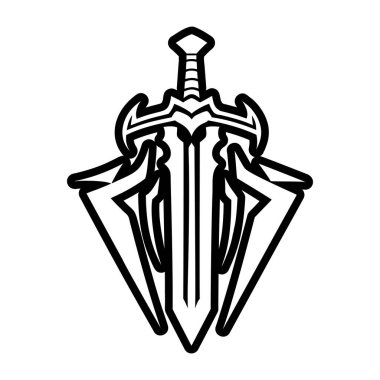 kılıç ve kalkan simgesi, dış hat biçimi