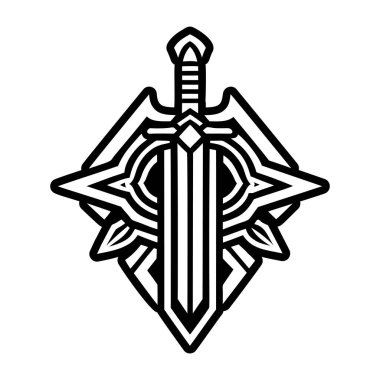 Ortaçağ kılıç simgesinin vektör tasarımı.