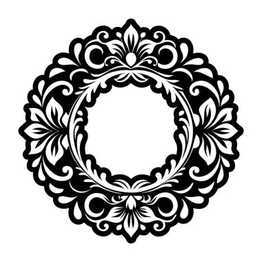 siyah ve beyaz yuvarlak çerçeve