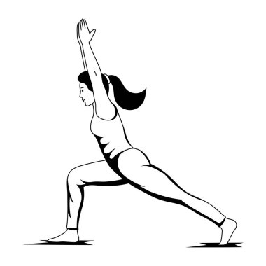 Yoga yapan bir kızın silueti..