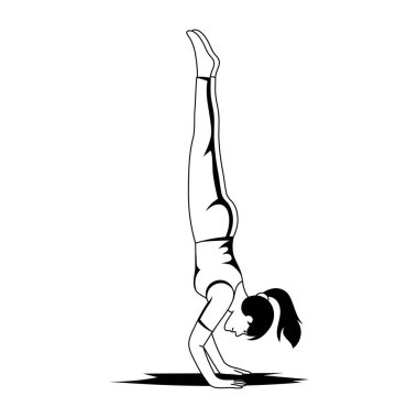 Kız fitness egzersizi yapıyor.