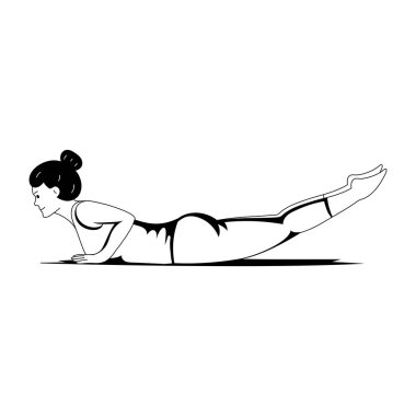 Yoga yapan bir kadın. vektör