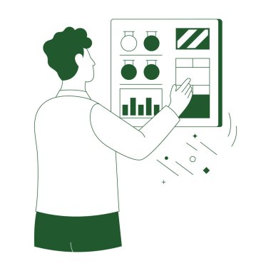 Grafikli iş adamı ve kadın.