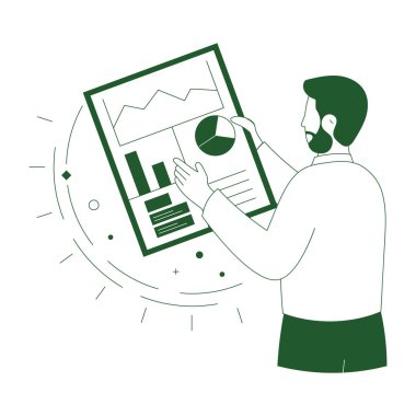 Pano vektör illüstrasyonuna sahip iş adamı