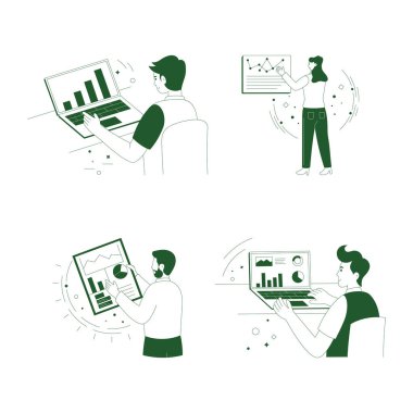 iş adamları ve iş adamları vektör kümesi.