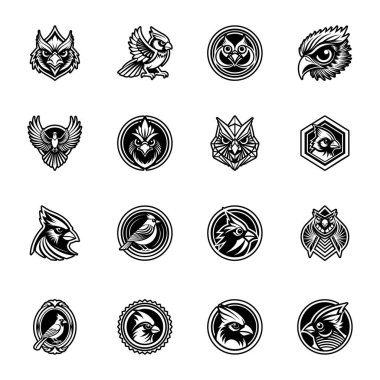 Kanat ve logo simgeleri seti