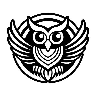 Beyaz arka plan üzerinde baykuş vektör çizim