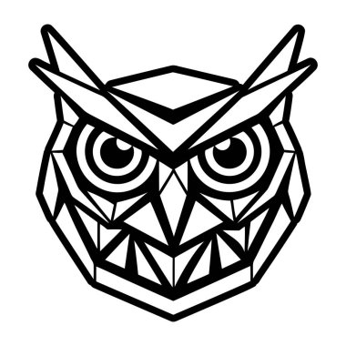 Baykuş simgesi. Web için baykuş vektör simgelerinin özet çizimi