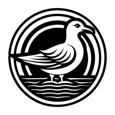 Martı kuş ikonu. Web için güvercin vektör simgelerinin özet çizimi