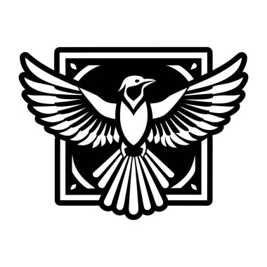 kartal kuş simgesi beyaz arkaplan vektör illüstrasyonunda izole edilmiş