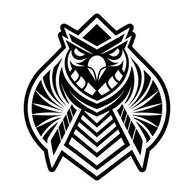 Siyah çizgili baykuşun vektör çizimi