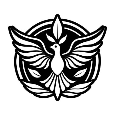 güvercin kuş logosu tasarım şablonu