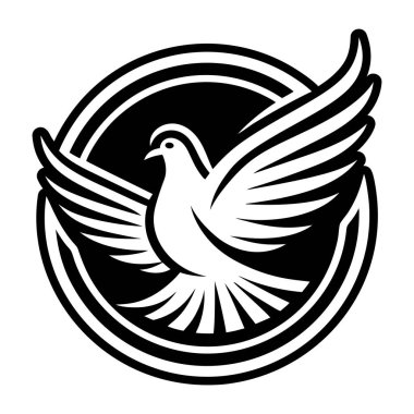 Herhangi bir tasarım için basit biçim izole vektör illüstrasyonunda güvercin simgesi