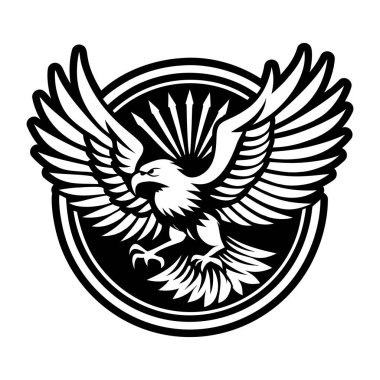 Kartal kuş vektör simgesi. Siyah illüstrasyon logosu beyaz arkaplan kuş kartalında izole edildi.