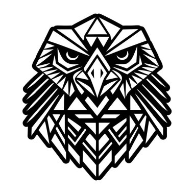 Baykuş kabile kuş başı vektör logosu tasarımı.