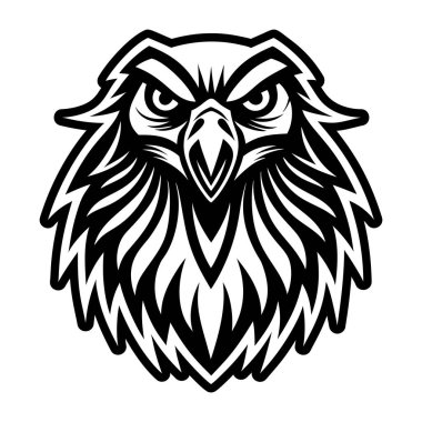 vektör siyah başlı baykuş maskotu logosu