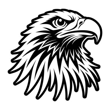 eagle head, illustration, vector on white background.