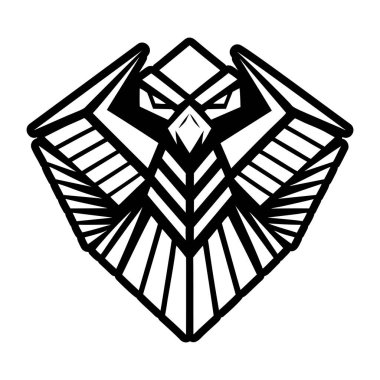 siyah-beyaz vektör çizim baykuş.