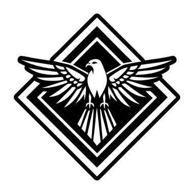 vektör logosu, uçan kartal, amblem, rozet, etiket, amblem