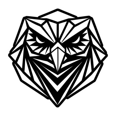 Üçgen dizaynlı siyah baykuş.