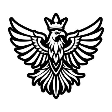 kartal kuş amblemi izole vektör illüstrasyon tasarımı