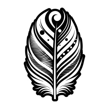 kuş tüyü dövme ikon vektör çizimi tasarımı