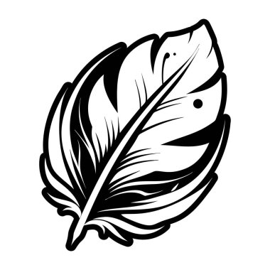 siyah ve beyaz el çizimi tropikal yaprakların vektör çizimi.