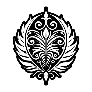 Vektör soyut dekoratif çiçek tasarımı öğesi. Klasik çiçek elementleri.