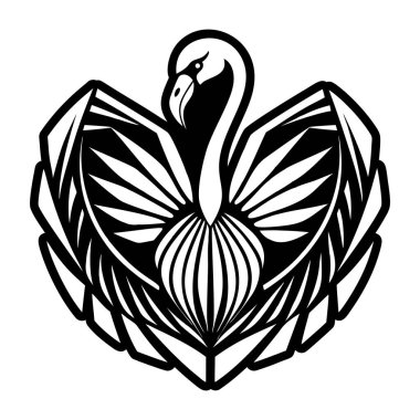 Kuğu simgesi basit bir şekilde izole edilmiş vektör çizimi.