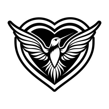 Kanatlı aşk kuşu vektör çizimi