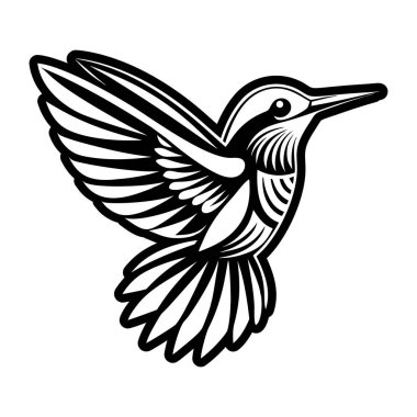 Beyaz arkaplan vektör çizimi üzerinde uçan kuş