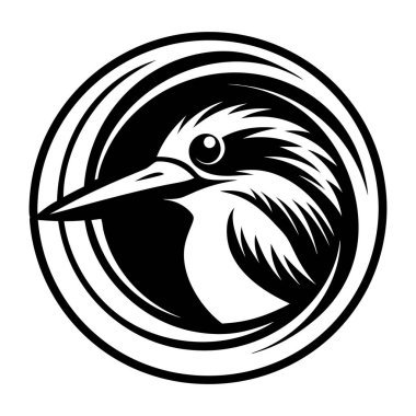 Siyah renkli kuş simgesi izole edildi. Kuşların ve kuşların çizimi