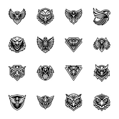 Kartal başlı amblemler, amblemler, etiketler..