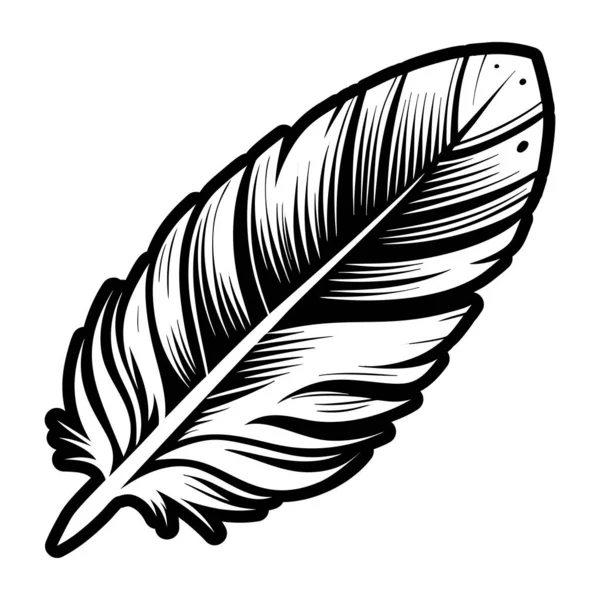 Tüy mürekkep kalem skeci. vektör siyah ve beyaz tüy