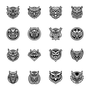 Baykuş logosu hazır. vektör illüstrasyonu