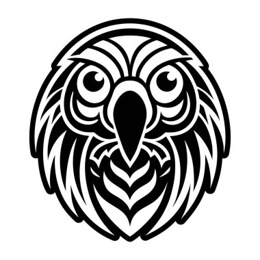 Beyaz arkaplan ile siyah baykuşun vektör çizimi