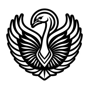 vektör siyah ve beyaz kuş simgesi