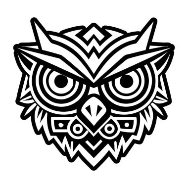 Beyaz arkaplanda izole edilmiş vektör baykuş çizgi simgesi.